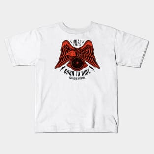 Born To Ride Eagle Mountain Biking Graphic - Blood Kids T-Shirt